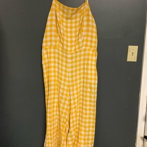 Old Navy yellow gingham jumpsuit